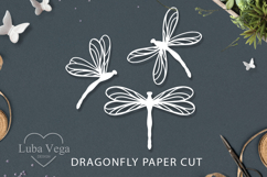 Bundle dragonfly laser cutting / SVG dragonfly paper cut Product Image 5