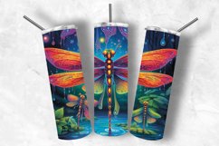 Colorful Dragonflies Tumbler 20 oz Skinny Tumbler Design Product Image 1