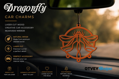 Dragonfly Car Charms laser Cut Wood Creative BUNDLES Product Image 13