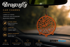 Dragonfly Car Charms laser Cut Wood Creative BUNDLES Product Image 9