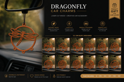 Dragonfly Car Charms laser Cut Wood Creative BUNDLES Product Image 1