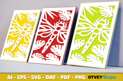 Dragonfly Card Cover Paper Cut Product Image 3