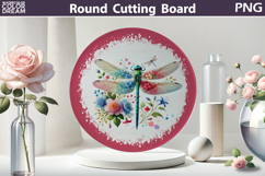 Dragonfly Floral Glass Kitchen Cutting Board Product Image 1
