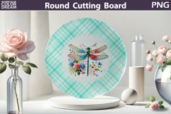 Dragonfly Floral Glass Kitchen Cutting Board Product Image 1
