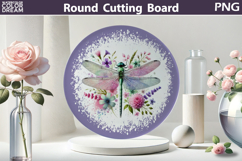 Dragonfly Floral Glass Kitchen Cutting Board Product Image 1