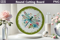 Dragonfly Floral Glass Kitchen Cutting Board Product Image 1