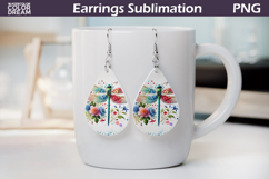 Dragonfly Floral Teardrop Earrings | Summer Earrings Product Image 1
