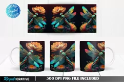 Sublimation Design,Sublimation Tumbler,Dragonfly Clipart,Tumbler Design,Digital Download,Watercolor Dragonfly,Dragonfly Wrap,15oz Skinny Tumbler,Tumbler Png,Insect Clipart,Insect sublimation,