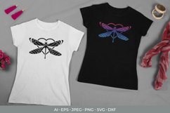 Dragonfly in Heart with Gradient Color SVG Product Image 1