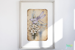 Dragonfly Junk Journal Page Clipart Product Image 5