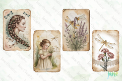 Dragonfly Junk Journal Page Clipart Product Image 1