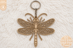 Dragonfly Keyring Laser Cut SVG Product Image 1