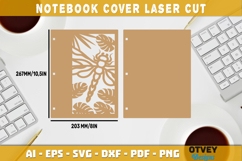 Dragonfly Notebook Cover Laser Cut | Wooden Notebook Product Image 2