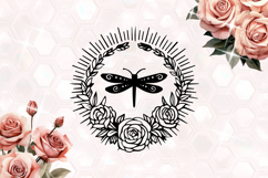 Dragonfly Roses Starburst SVG Product Image 1