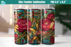 20 OZ Skinny Tumbler Sublimation | dragonfly PNG Product Image 1
