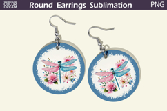 Dragonfly Flowers Round Earrings | Dragonfly Floral Earrings Product Image 1