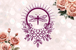 Dragonly sunburst floral bouquet SVG Product Image 1