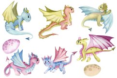 Dragons and fairytale castles watercolor clipart Product Image 4