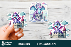 Funny dragon stickers printable | Cute animal stickers PNG Product Image 1