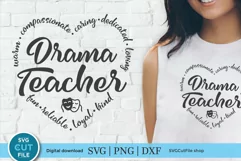 Drama teacher svg - a vertical Pinterest image for pinning