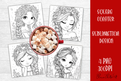 Coloring book with a girl. Coloring book for girls Product Image 1