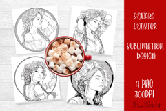 Coloring book with a girl. Coloring book for girls Product Image 1