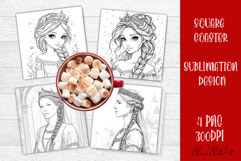 Coloring book with a girl. Coloring book for girls Product Image 1