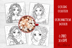 Coloring book with a girl. Coloring book for girls Product Image 1
