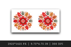 Drawing cute colorful mandala autumn leaves flowers ornament print 20 oz tumbler skinny mug wrap clipart t-shirt sublimation printable design