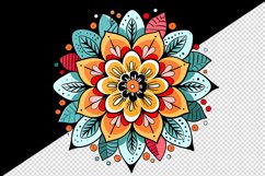 Drawing cute colorful mandala leaves flowers ornament print 20 oz tumbler skinny mug wrap clipart t-shirt sublimation printable design