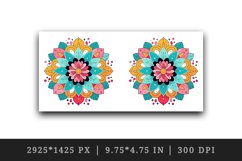 Drawing cute colorful mandala leaves flowers ornament print 20 oz tumbler skinny mug wrap clipart t-shirt sublimation printable design