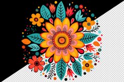 Drawing cute colorful mandala leaves flowers ornament print 20 oz tumbler skinny mug wrap clipart t-shirt sublimation printable design
