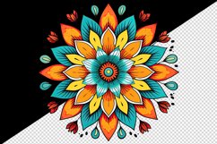 Drawing cute colorful mandala leaves flowers ornament print 20 oz tumbler skinny mug wrap clipart t-shirt sublimation printable design