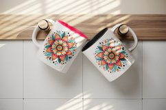 Drawing cute colorful mandala leaves flowers ornament print 20 oz tumbler skinny mug wrap clipart t-shirt sublimation printable design