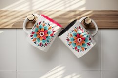 Drawing cute colorful mandala leaves flowers ornament print 20 oz tumbler skinny mug wrap clipart t-shirt sublimation printable design
