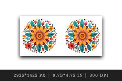 Drawing cute colorful mandala leaves flowers ornament print 20 oz tumbler skinny mug wrap clipart t-shirt sublimation printable design