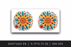 Drawing cute colorful mandala leaves flowers ornament print 20 oz tumbler skinny mug wrap clipart t-shirt sublimation printable design