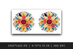 Drawing cute colorful mandala leaves flowers ornament print 20 oz tumbler skinny mug wrap clipart t-shirt sublimation printable design