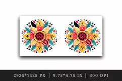 Drawing cute colorful mandala leaves flowers ornament print 20 oz tumbler skinny mug wrap clipart t-shirt sublimation printable design