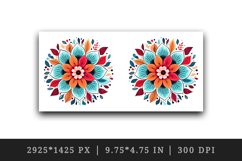Drawing cute colorful mandala leaves flowers ornament print 20 oz tumbler skinny mug wrap clipart t-shirt sublimation printable design