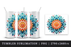 Drawing cute colorful mandala leaves flowers ornament print 20 oz tumbler skinny mug wrap clipart t-shirt sublimation printable design