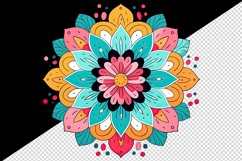 Drawing cute colorful mandala leaves flowers ornament print 20 oz tumbler skinny mug wrap clipart t-shirt sublimation printable design