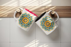 Drawing cute colorful mandala leaves flowers ornament print 20 oz tumbler skinny mug wrap clipart t-shirt sublimation printable design