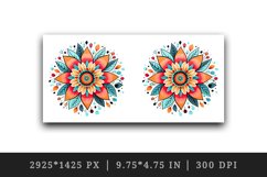 Drawing cute colorful mandala leaves flowers ornament print 20 oz tumbler skinny mug wrap clipart t-shirt sublimation printable design