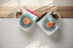 Drawing cute colorful mandala leaves flowers ornament print 20 oz tumbler skinny mug wrap clipart t-shirt sublimation printable design