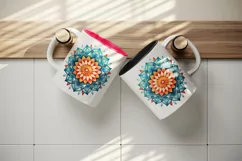 Drawing cute colorful mandala leaves flowers ornament print 20 oz tumbler skinny mug wrap clipart t-shirt sublimation printable design