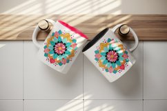 Drawing cute colorful mandala leaves flowers ornament print 20 oz tumbler skinny mug wrap clipart t-shirt sublimation printable design