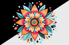 Drawing cute colorful mandala leaves flowers ornament print 20 oz tumbler skinny mug wrap clipart t-shirt sublimation printable design