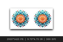 Drawing cute colorful mandala leaves flowers ornament print 20 oz tumbler skinny mug wrap clipart t-shirt sublimation printable design