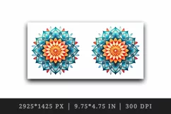 Drawing cute colorful mandala leaves flowers ornament print 20 oz tumbler skinny mug wrap clipart t-shirt sublimation printable design